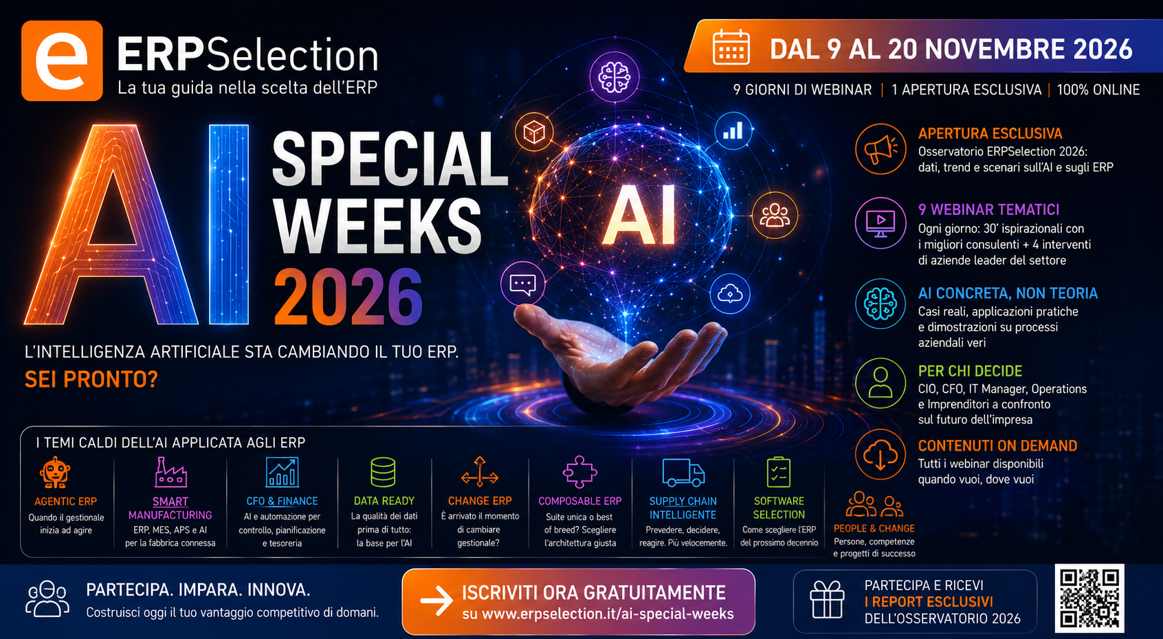 Locandina AI Special Weeks 2026, dal 9 al 20 novembre 2026
